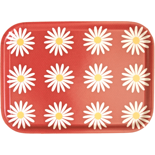 Tray Small Daisy Red