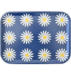 Tablett Wiesen-Margerite Klein Blau