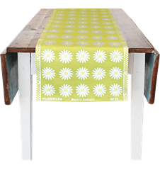 Chemin de table 35x150cm Marguerite Lime