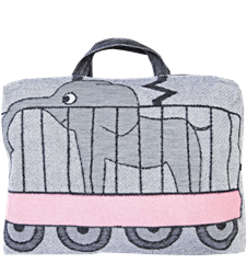Train cushion/bag Lion Elephant Pink
