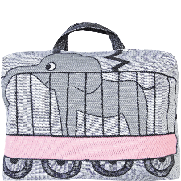 Taie d'oreiller/sac Train Lion Éléphant Rose