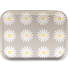 Tray Small Daisy  Light Grey