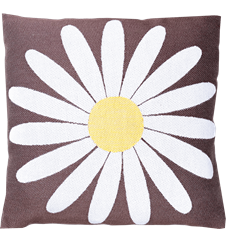Cushion cover 30x30cm Daisy Brown