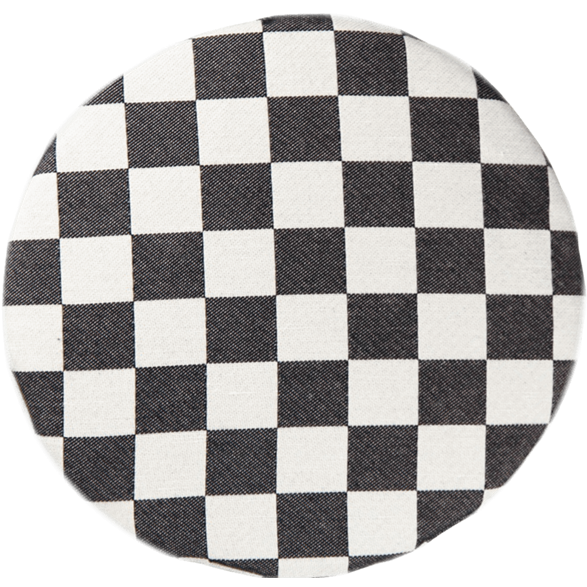 Sitzkissen Kariert Schwarz