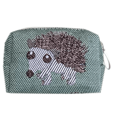 Kulturbeutel 8cm Hund Stacheligel Grün