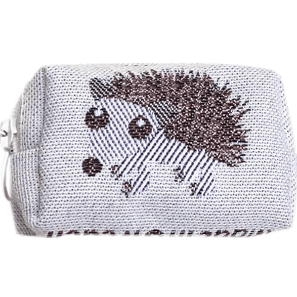 Kulturbeutel 8cm Hund Stacheligel Weiss