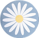 Seat cushion Daisy Light-blue