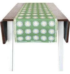 Chemin de table 35x150cm Marguerite Vert