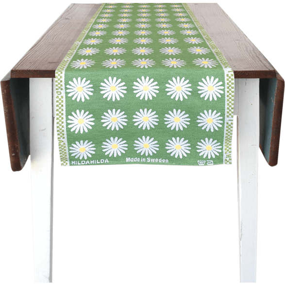 Chemin de table 35x150cm Marguerite Vert
