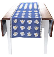 Tissu 35cm Marguerite Bleu