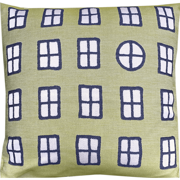 Kissenbezug 45x45 Fenster Grün