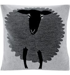 Taie d'oreiller douce 45x45 Mouton Gris et Blanc