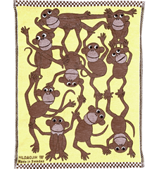 Couverture d´enfant Singes Jaune