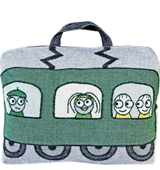Train cushion/bag Passengers Yellow Green