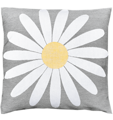 Kissenbezug 45x45cm Wiesen-Margerite Grau