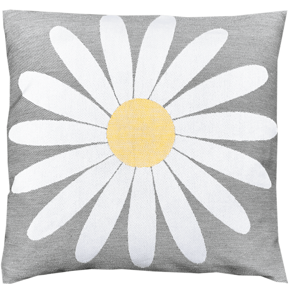 Taie d'oreiller 45x45cm Margerite Grise