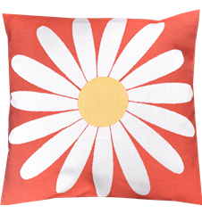 Kissenbezug 45x45cm Wiesen-Margerite Orange