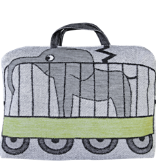 Taie d'oreiller/sac Train Lion Éléphant Vert