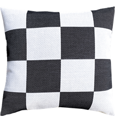 Taie d'oreiller 45x45 Carreaux Noir