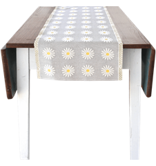 Tissu 35cm Marguerite Gris Clair
