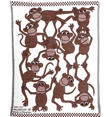 Baby Blanket Monkeys White