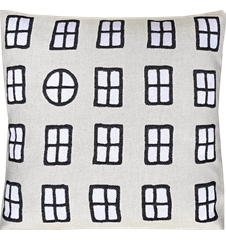 Kissenbezug 45x45cm Fenster Weiss