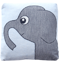 Kuddfodral 30x30cm Elefant Blå