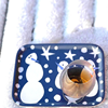 Tray Small Snowman Blue