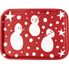Tray Small Snowman Red