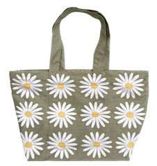 Tote XL Marguerites Vert Lin