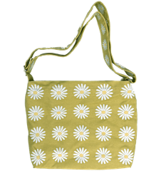 Messenger Bag Wiesen-Margerite Limettengrün