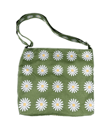 Messenger Bag Wiesen-Margerite Grün