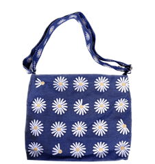 Messenger Bag Wiesen-Margerite Blau