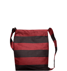 Messenger Bag Gestreift Dunkelrot Schwarz