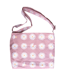 Messenger Bag Wiesen-Margerite Leinrosa