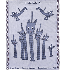 Handtuch Katze Blau