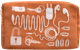 Kulturbeutel 18cm Kabel Orange