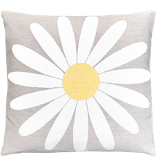 Taie d'oreiller 45x45cm Margerite Grise Claire