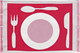 Table mat Plate Red