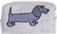 Pouch 8cm Dachshund Blue