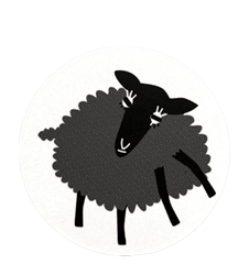 Untersetzer Schaf Schwarz