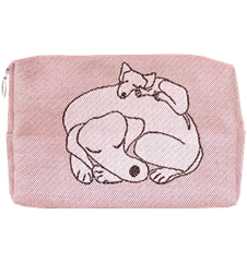 Kulturbeutel 18cm Hund Rosa