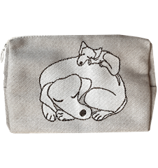 Kulturbeutel 18cm Hund Grau