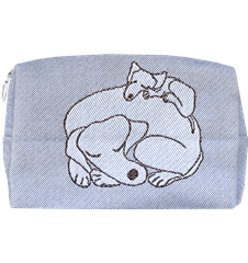 Kulturbeutel 18cm Hund Blau