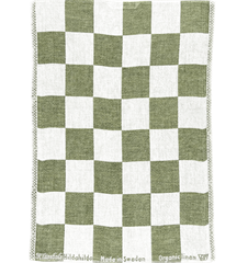 Torchon Carreaux Vert Blanc