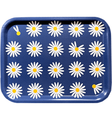 Tablett Wiesen-Margerite Medium Blau