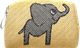 Necessär 8cm Elefant Gul