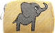 Pouch 8cm Elephant Yellow