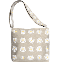 Messenger Bag Wiesen-Margerite Hellgrau