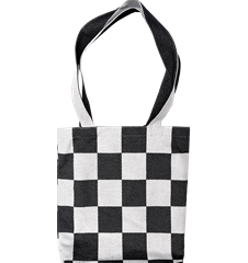Tote M Checkered Black